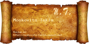 Moskovits Tekla névjegykártya